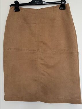 Beechers Brook Tailored Camel Pencil Skirt